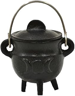 Small Triple Moon Cast Iron Cauldron by New Age