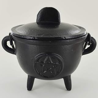 Cast Iron Cauldron Pentagram Medium Witch & Magic Accessory for Wicca Potions Neopaganism Gift