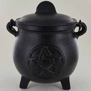 Cast Iron Cauldron Pentagram Large Witch & Magic Accessory for Wicca Potions Neopaganism Gift