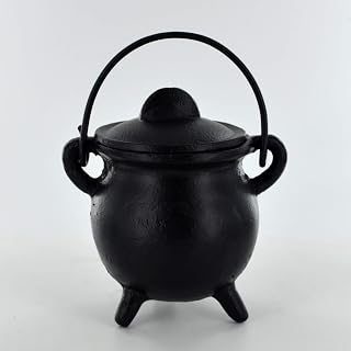 Cast Iron Cauldron Small Plain Witch & Magic Accessory for Wicca Potions Neopaganism Gift H10cm