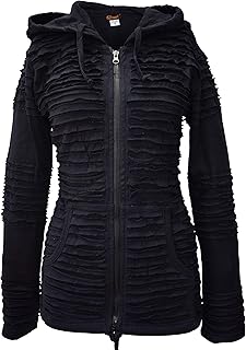 Womens Gothic Slashed Pixie Hood Black Jacket
