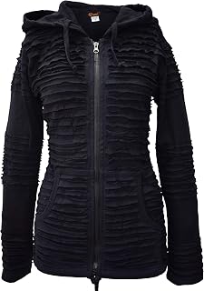 Womens Gothic Slashed Pixie Hood Black Jacket