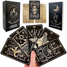 Shores Of Moon Luna Somnia Tarot Deck - Complete 78 Card Deck (Major & Minor Arcana) with Guidebook & Box - Starry Dreams Celestial Astrology Witchy Black Divination Tool