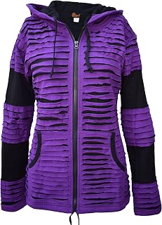 Womens Gothic Slashed Pixie Hood Black Jacket
