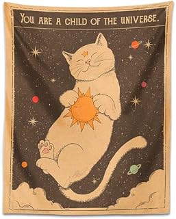 Sun Moon Tarot Cat Tapestry Wall Hanging Witchcraft You Are A Child Of The Universe Bohemia Home Decor Bedroom Decor (Color : B, Size : 95X73cm)
