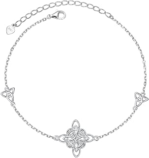 925 Sterling Silver Celtic Witches Knot Cuff Bangle Bracelet for Women
