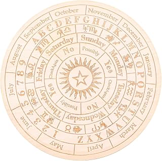 Star Wood Pendulum Board 25cm Divination Board with a Crystal Dowsing Pendulum Necklace Divination Metaphysical Message Board Witchcraft Kit Wiccan Altar Supplies