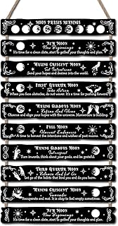 HPNIUB Moon Phase Plaque Wall Decor, Witchcraft Wall Art, Witchcraft Supplies, Celestial Home Decor Aesthetic,Gothic Kitchen Decor,Halloween Magic Poster, Witchy Room Decor (Moon1)