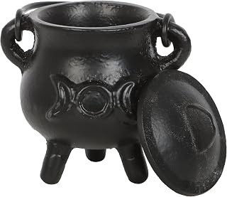Something Different Wholesale Small cast iron cauldron UK Pentagram cauldron for rituals Altar cauldron for spells Moon water cauldron Scrying tool UK