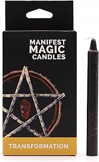 Magic Candles - 12 Black Candles for Manifestation - CANDLE - Modern, Round, All Season, 12 Wicks - Manifestation Rituals, Spiritual Practices - 12.0 count