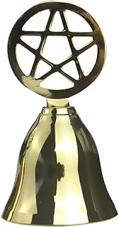 Altar Bell Solid Brass Pentagram Hand Bell Pentacle Bell for Ritual Kit Wiccan Supplies Home Decorations Ornament