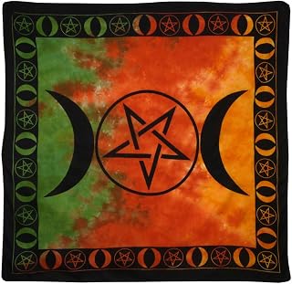 Pickled Moon Wicca Pagan Triple Moon Pentagram Wall Hanging Tapestry