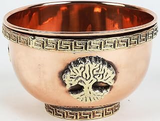 Small Altar Witchcraft Serving, Offering or Smudging Bowl, Magic Accessory for Wicca Potions (Tree of Life Bowl)
