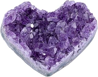 CrystalTears Amethyst Crystal Geode Cluster Heart Amethyst Rock Quartz Healing Crystals Mineral Stones Natural Raw Gemstone Specimen for Reiki Meditation Home Decor Crystal Gifts for Women Men 4-5cm