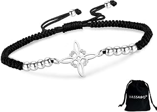 Witches Knot Bracelet for Women Men Stainless Steel Magic Celtic Knot Adjustable Colored Beaded Braided Witch Knot Bracelets String Wiccan Witchcraft Jewelry