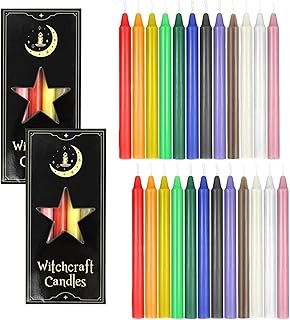 Spell Chime Candles 24 Pcs Coloured Candles,Unscented Mini Taper Candle