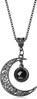 Gothic Necklace for Women, Crescent Moon Vampire Costume Jewellery