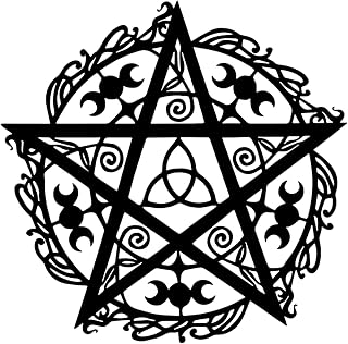 Wasise Witchy Home Decor - Gothic Wall Art, Pentagram Decoration Metal Wall Art, Pagan Decor for Wiccan Decorations, Black Gothic Walls Hanging Decoration, Witchy Gifts for Women,Pentagram Decorations