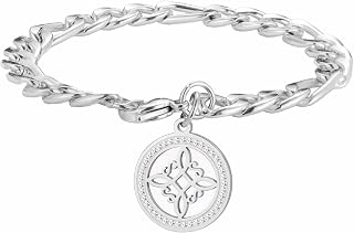 Crystal Witches Knot Bracelet Stainless Steel Celtic Magic Wiccan Symbol Pendant Witchcraft Amulet Jewelry for Women Men