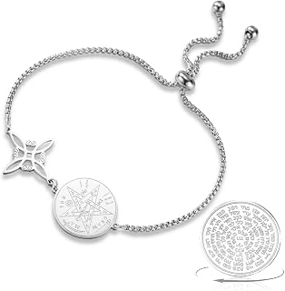Witches Knot Bracelet Tetragrammaton Pentagram Bracelet Witch's Celtic Knot Pendant Adjustable Protection Witchcraft Pagan Jewelry for Women Men