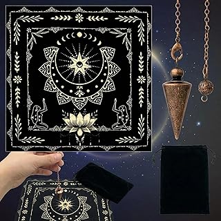 Pendulum Set With Altar Cloth And Storage Bag, Pendulum Vintage Reiki Copper Pendant Spiritual Tool For Meditation, Chakra Balancing Energy Detection Witchcraft Supplies For Divination And Rituals