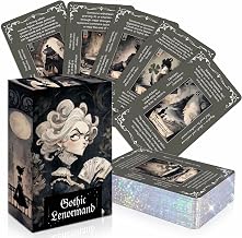 Gothic Lenormand Tarot Cards for Beginners, 40 Elaborately Painted Oracle Cards with Guide Cards, Dark Vintage Gothic Divination Deck