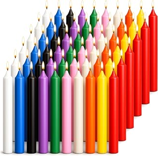 Spells Chime Candles Bulk, 100 Pack Multi-Colored Taper Candles Sticks