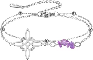 Witches Knot Bracelet with Amethyst Crystal