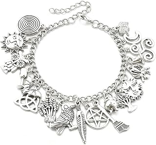 Vintage Witch Charm Bracelet Heavenly Boho Witchy Pagan Jewelry